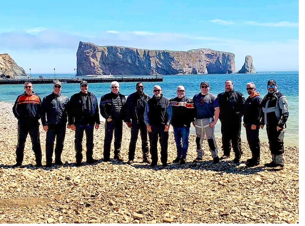 Ships in Welland Canal locks at night